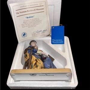 Norman Rockwell Bedtime Figurine - Blue and Brown